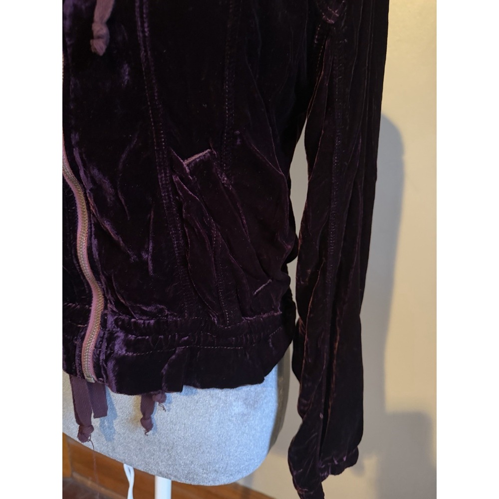 marrakech anthropologie Burgundy Velvet‎ Jacket Hoodie Romantic Vampire Goth XS - Picture 6 of 11
